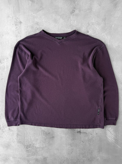 Eggplant Purple Thermal T-Shirt Y2K - XL