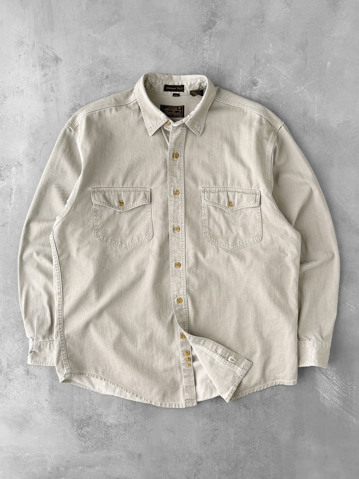 Gray Denim Button Down Shirt 90's - Large