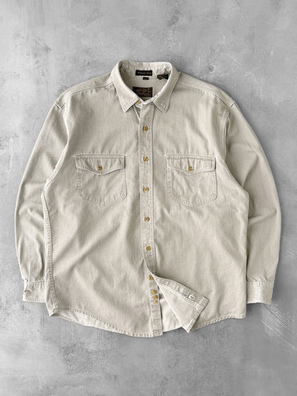 Gray Denim Button Down Shirt 90's - Large
