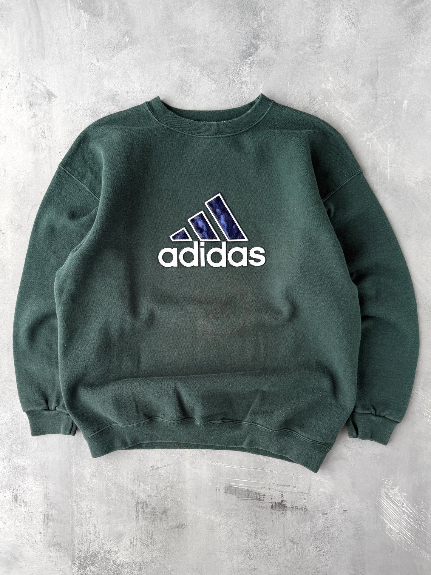 Green Adidas Sweatshirt 90's - Medium