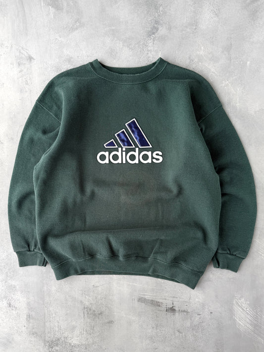 Green Adidas Sweatshirt 90's - Medium