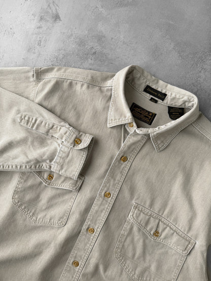 Gray Denim Button Down Shirt 90's - Large