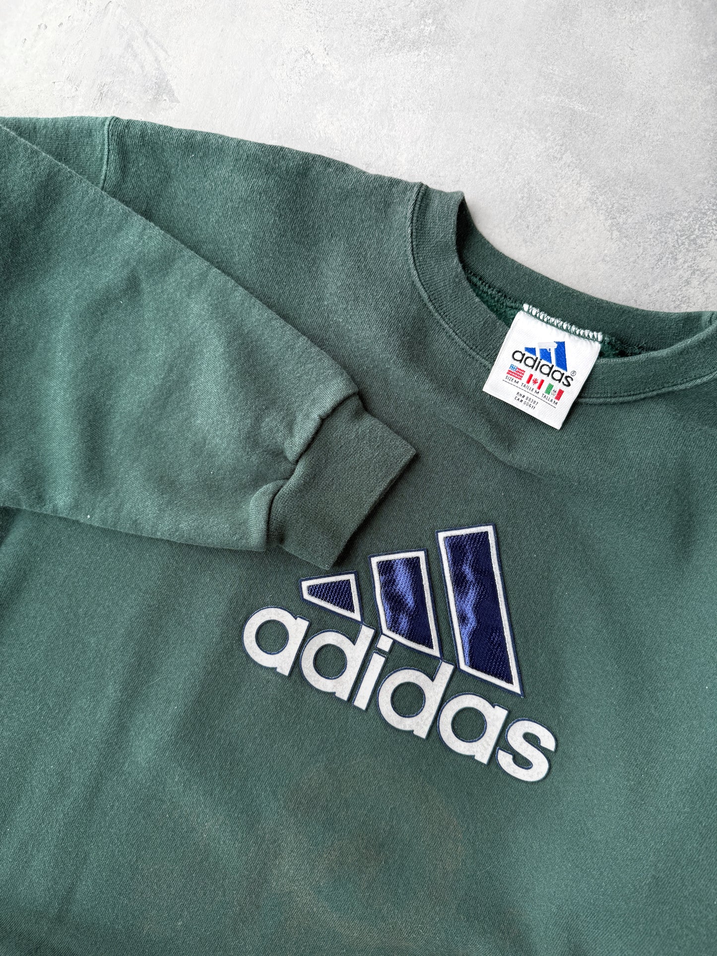 Green Adidas Sweatshirt 90's - Medium
