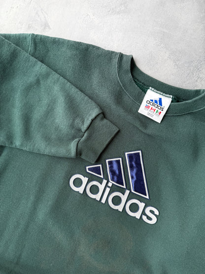 Green Adidas Sweatshirt 90's - Medium