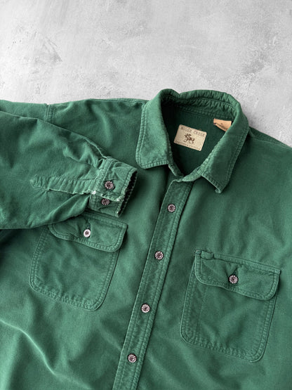 Hunter Green Chamois Flannel Shirt Y2K - XL