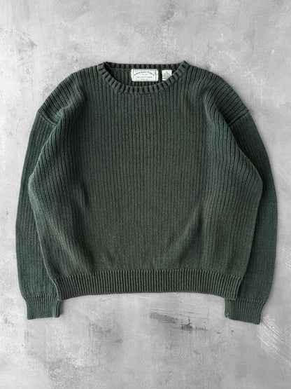 Ribbed Dark Green Sweater Y2K - XL