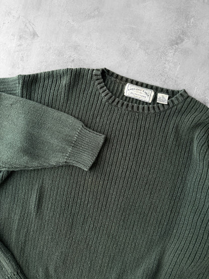 Ribbed Dark Green Sweater Y2K - XL