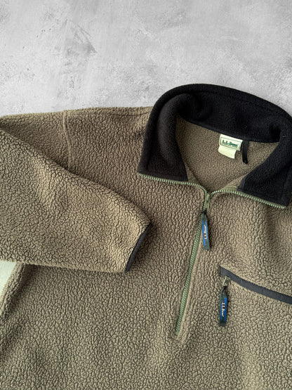 L.L. Bean Half Zip Fleece Jacket 90's - Large