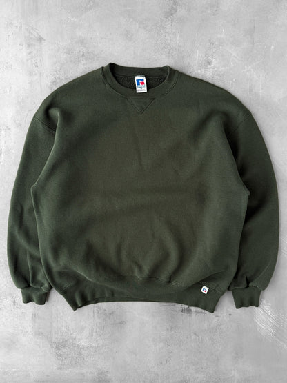 Dark Green Russell Athletic Blank Sweatshirt 90's - XL