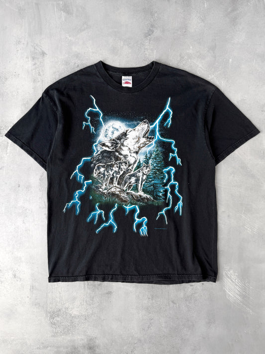 USA Thunder Wolf T-Shirt Y2K - XL