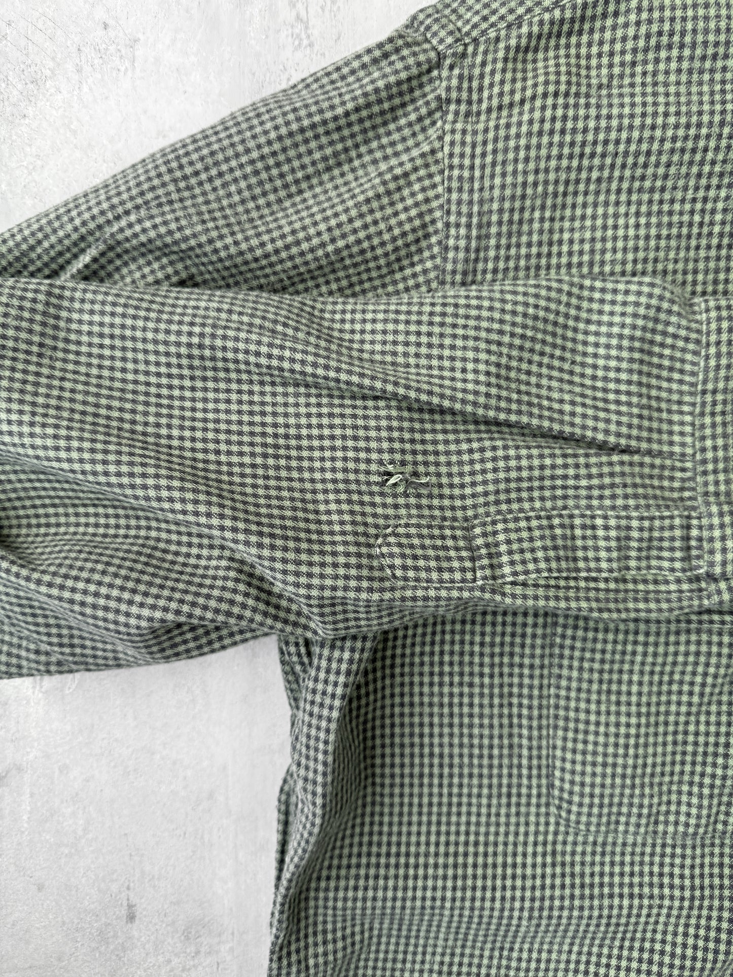 Microcheck Plaid Flannel Shirt 90's - Large