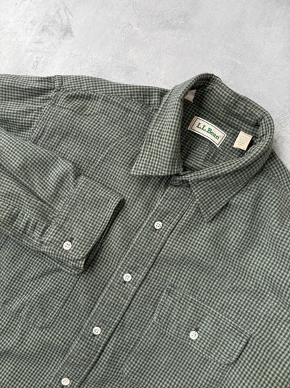 Microcheck Plaid Flannel Shirt 90's - Large