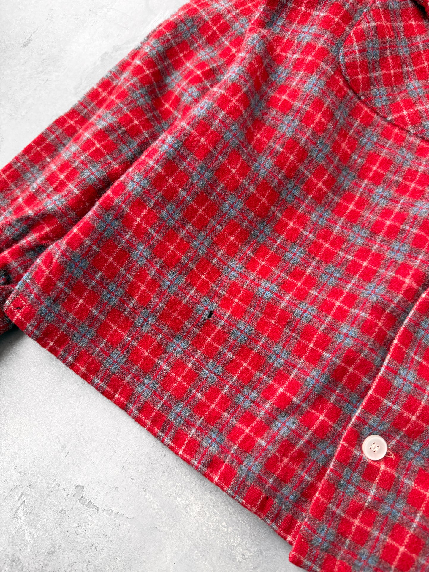 Plaid Wool Work Shirt 50's - XS