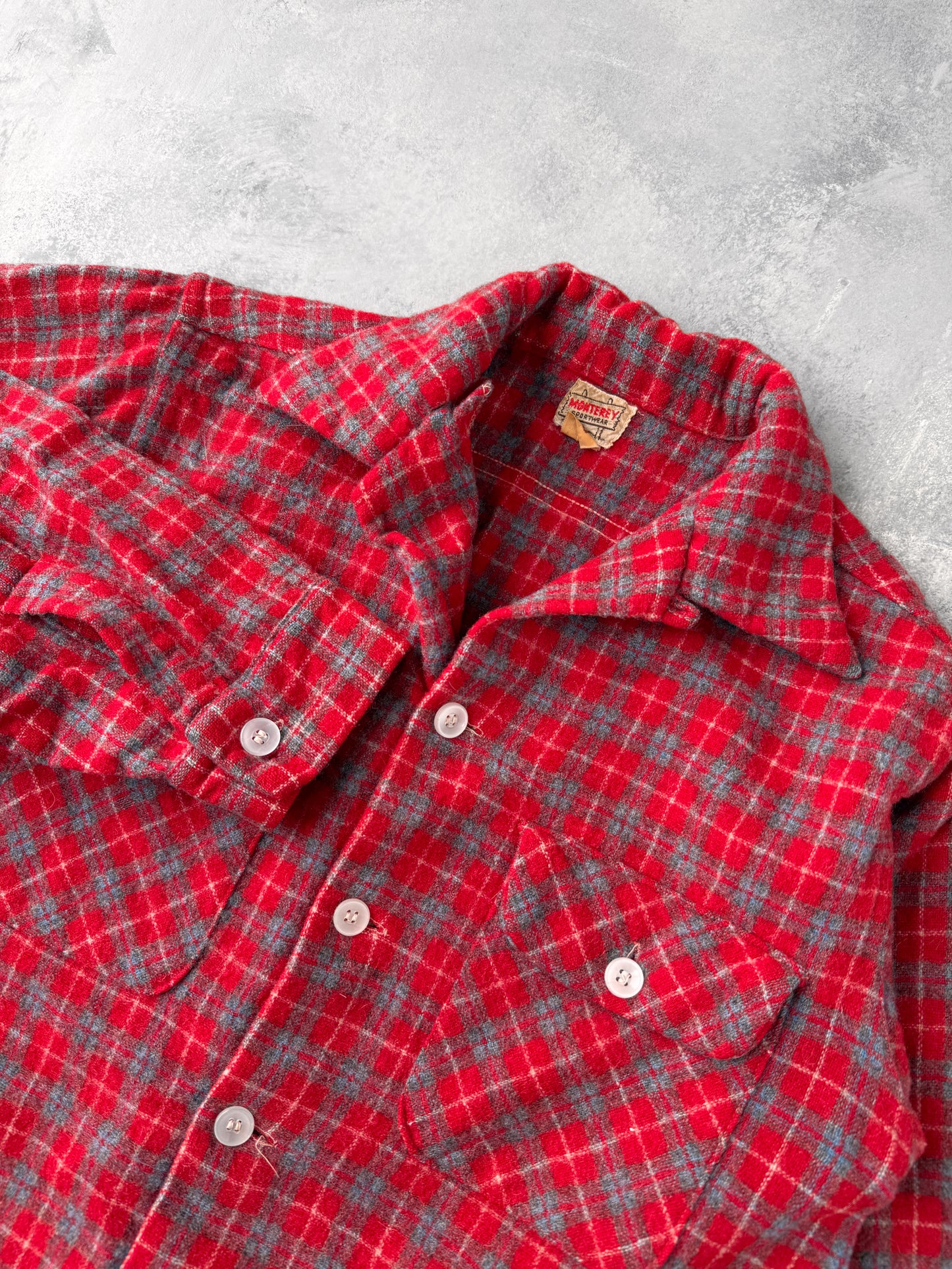 Plaid Wool Work Shirt 50's - XS