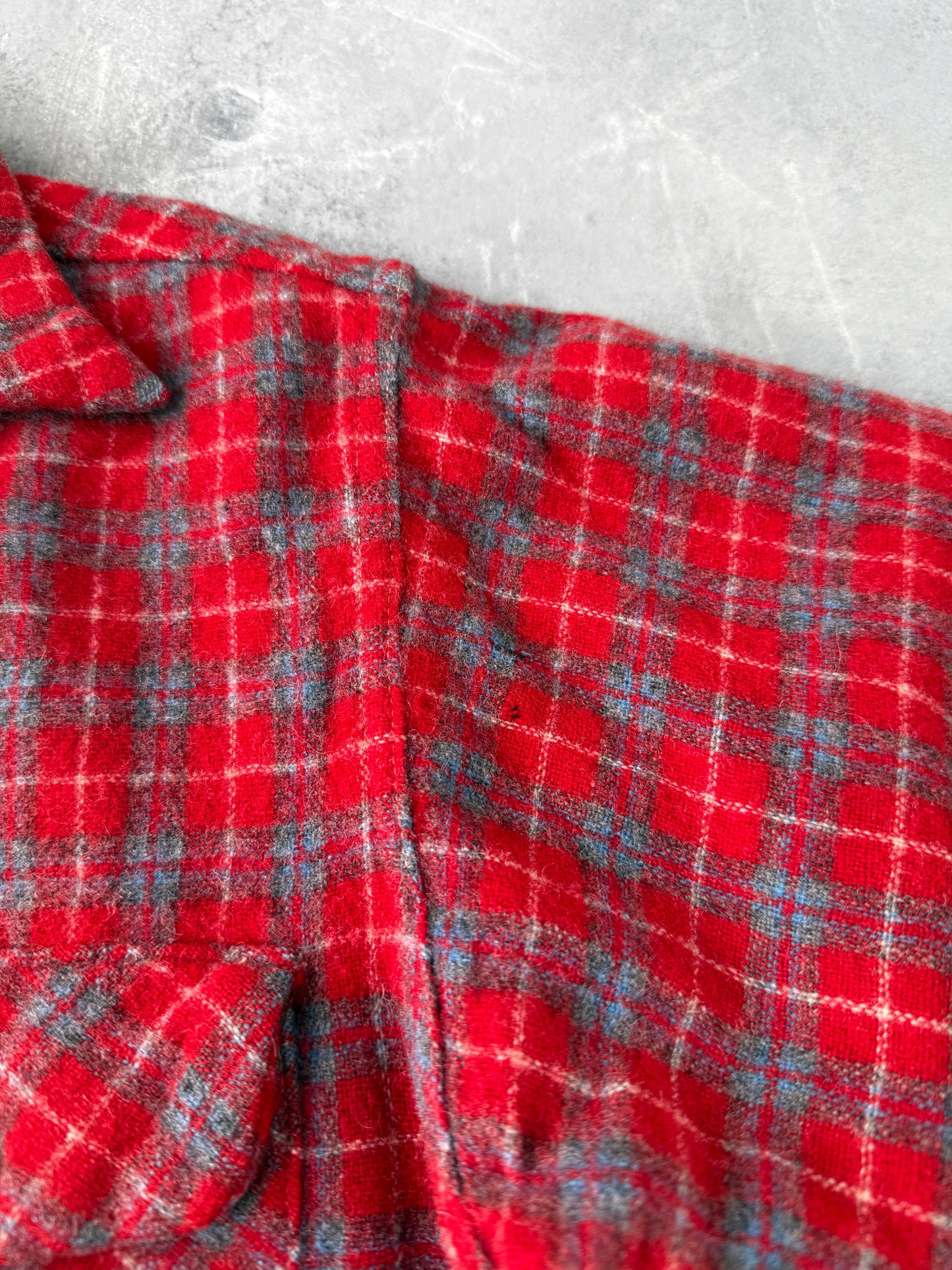 Plaid Wool Work Shirt 50's - XS