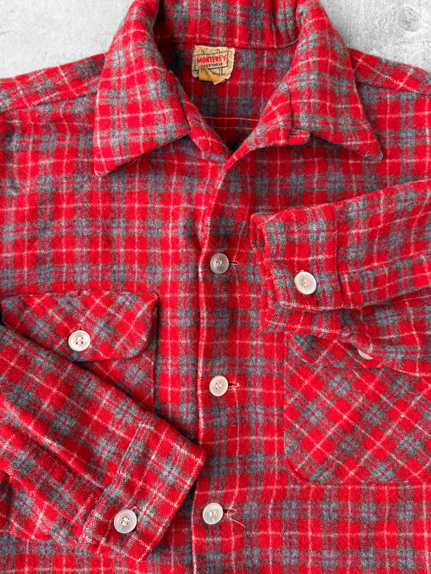 Plaid Wool Work Shirt 50's - XS