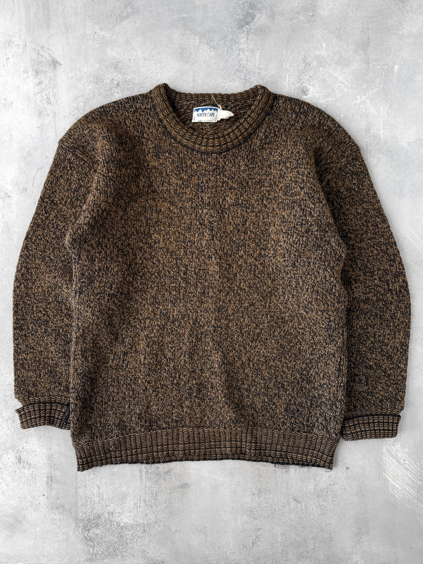 Marled Brown Wool Sweater 80's - Large