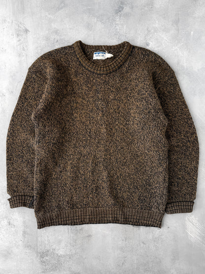 Marled Brown Wool Sweater 80's - Large