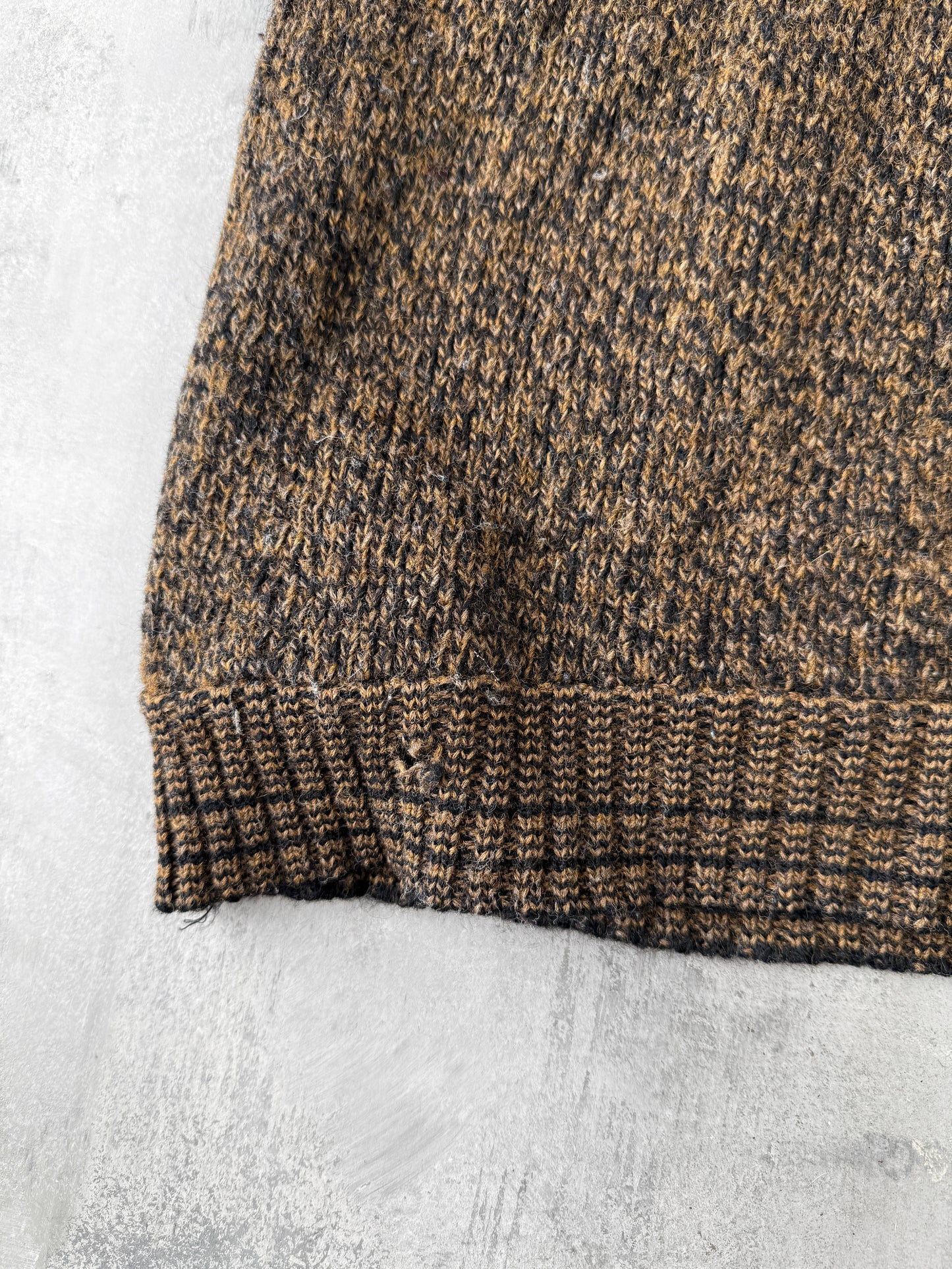 Marled Brown Wool Sweater 80's - Large