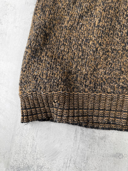 Marled Brown Wool Sweater 80's - Large
