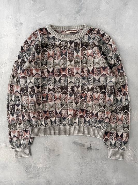 Textured Multi-Color Sweater 90's - XL