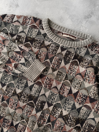 Textured Multi-Color Sweater 90's - XL