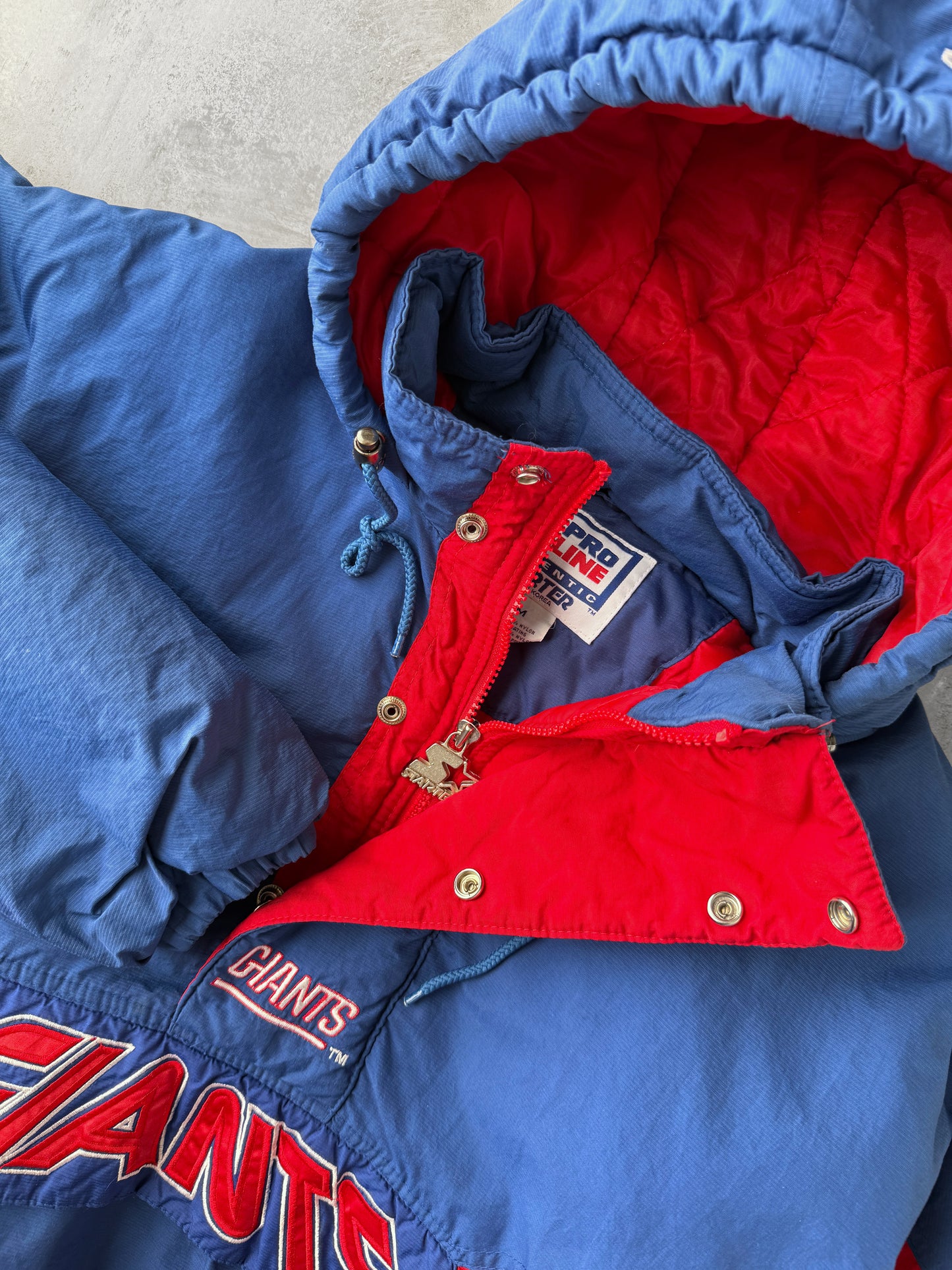 New York Giants Starter Puffer Pullover Coat 90's - Medium
