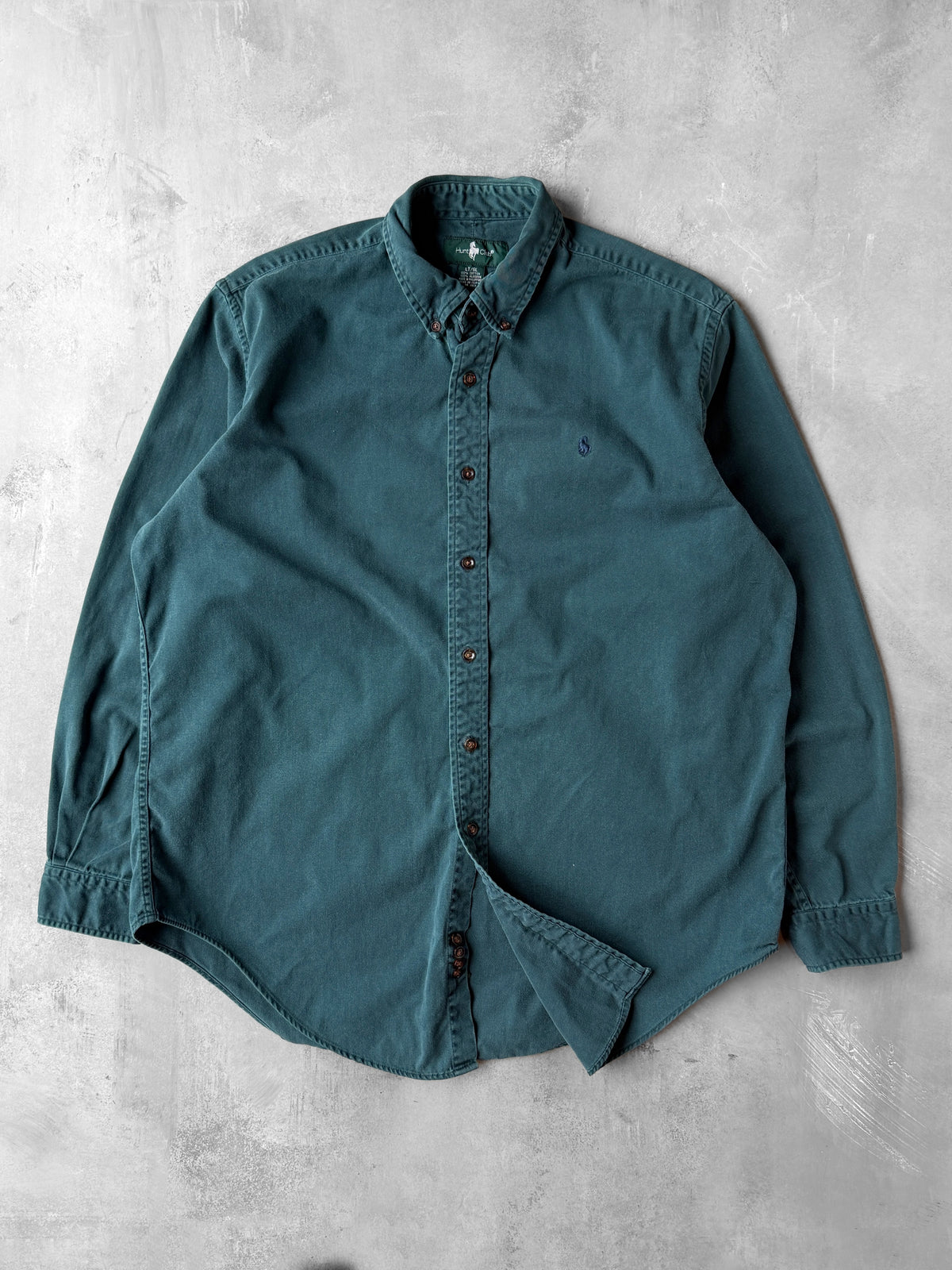 Faded Teal Oxford Shirt 90's - Large Tall