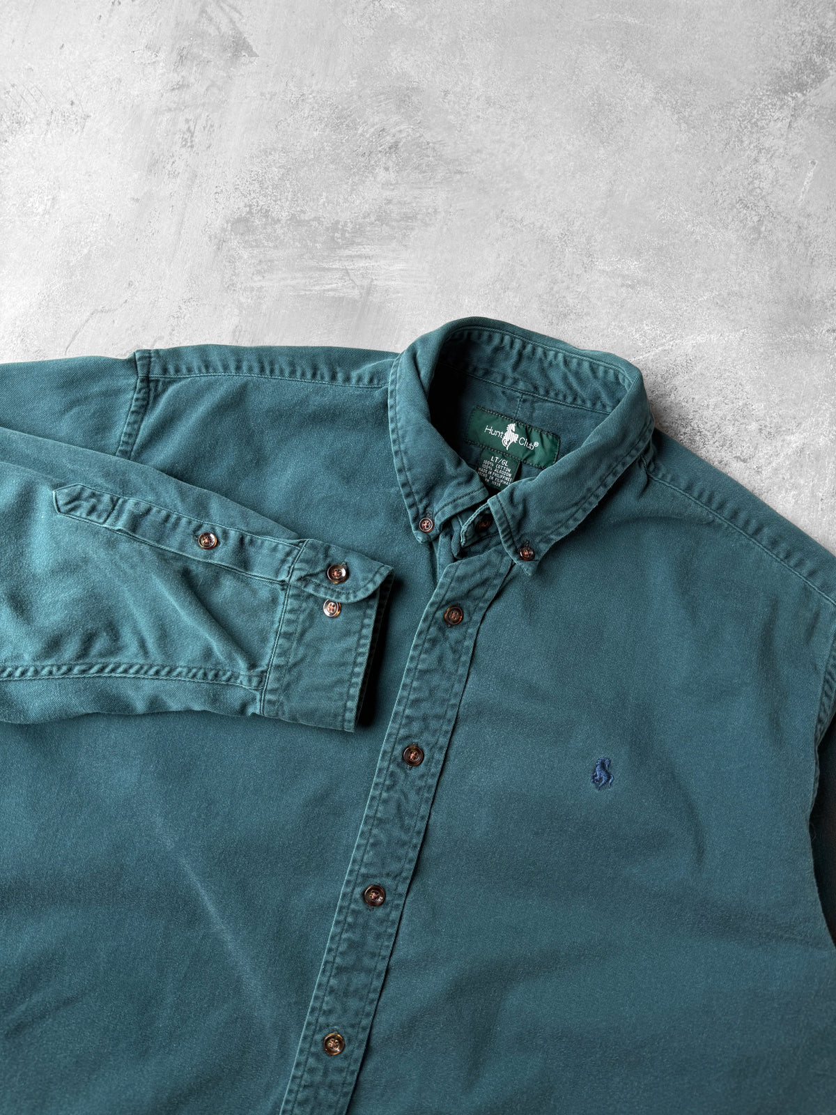 Faded Teal Oxford Shirt 90's - Large Tall