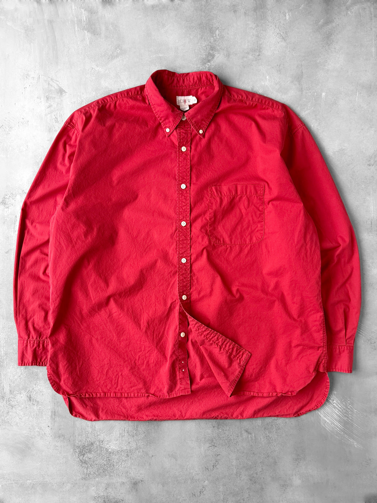 Faded Red J.Crew Oxford Shirt Y2K - XL
