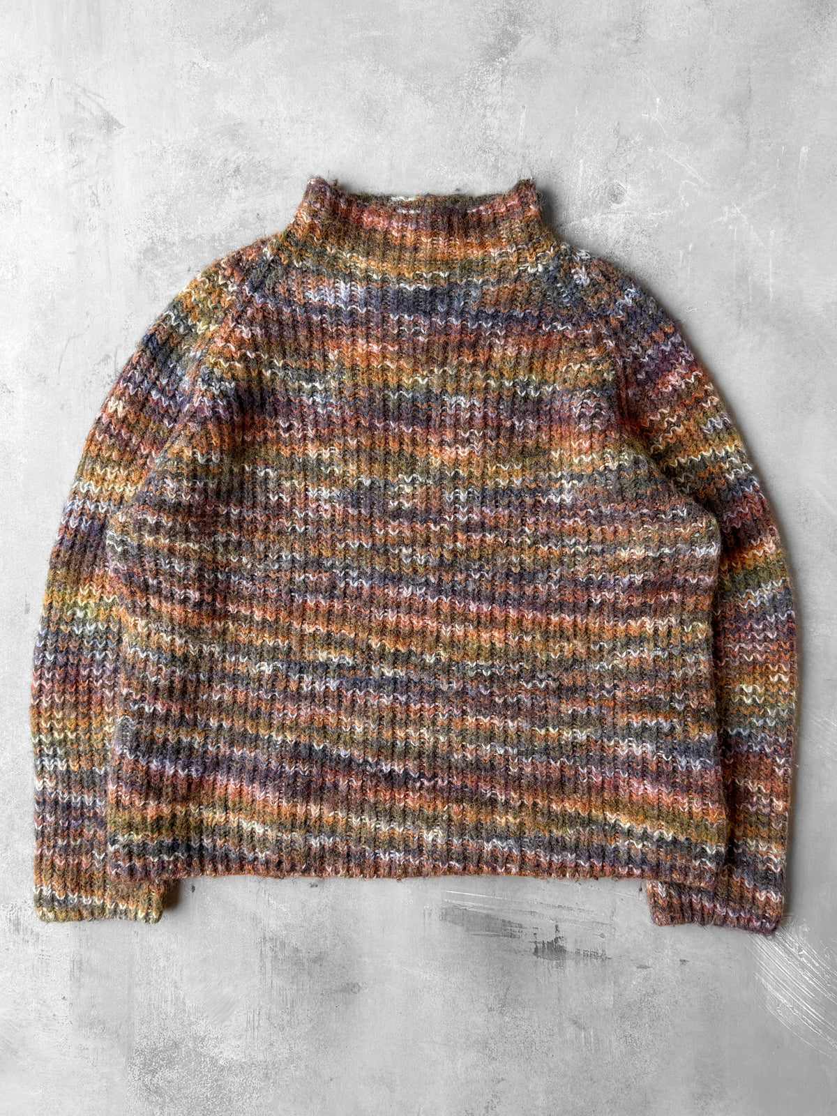 Colorful Chunky Knit Sweater 90's - Large