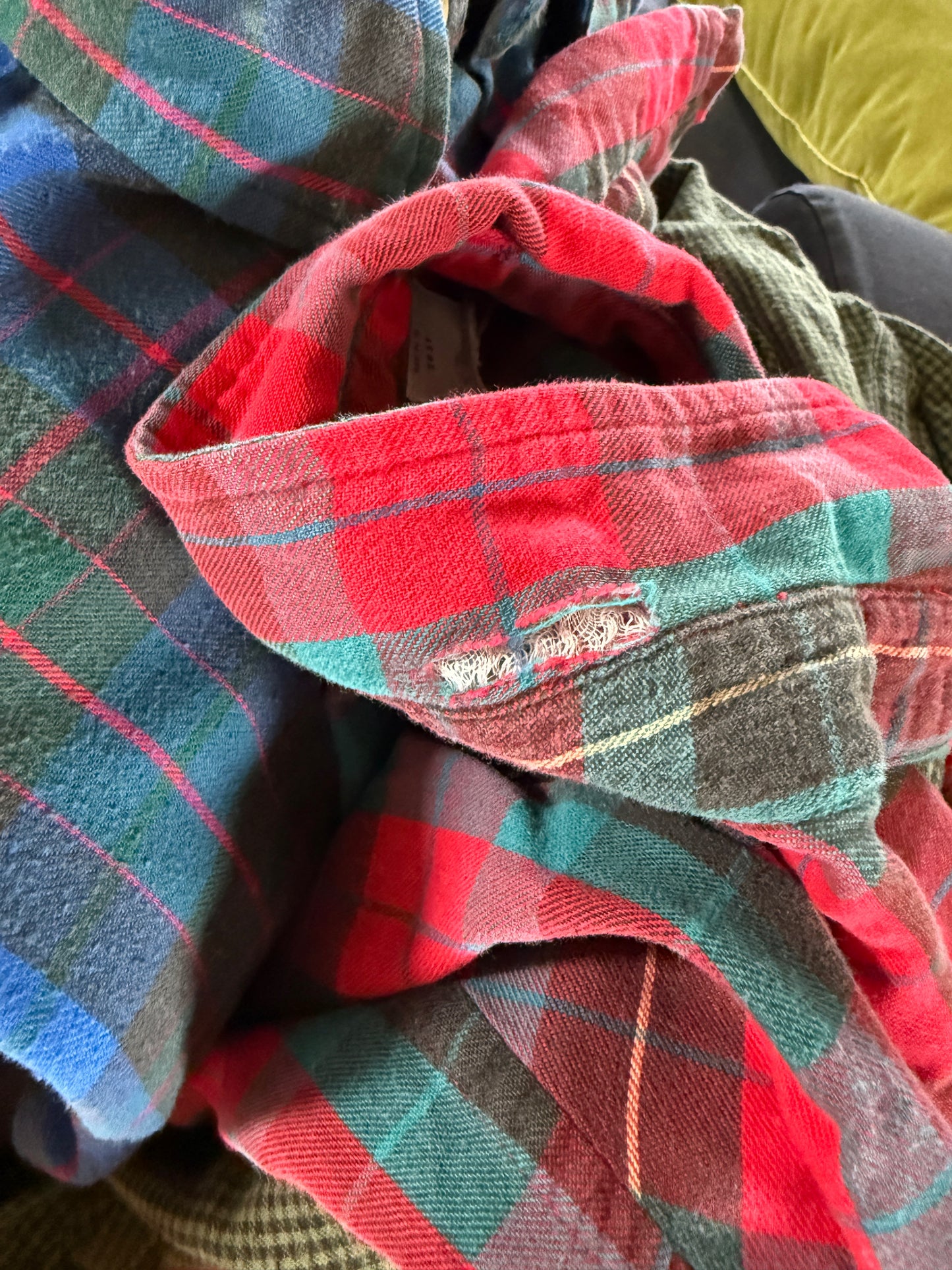 Woolrich Woven Plaid Shirt 80's - Large