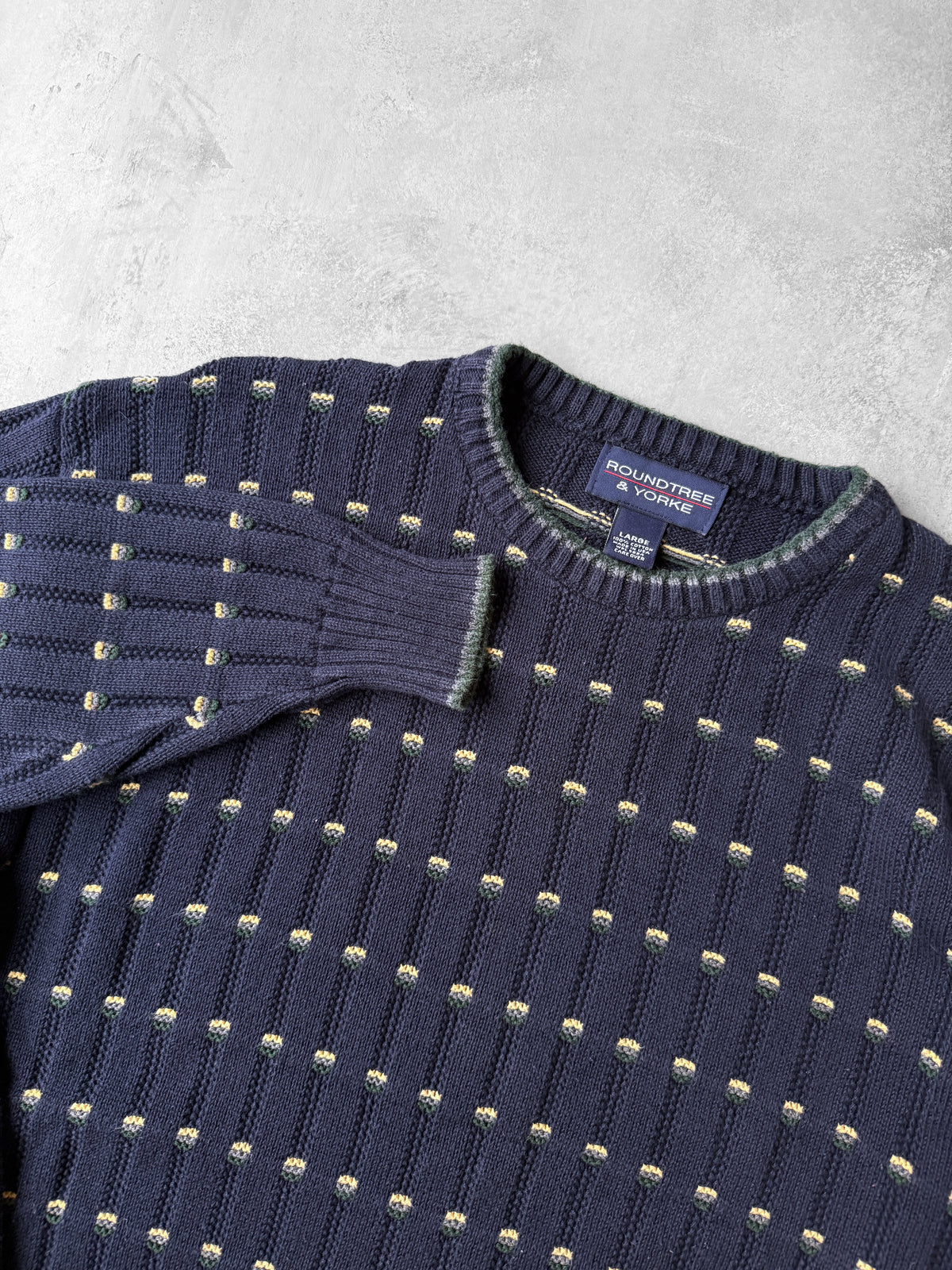 Patterned Cotton Sweater 90's - Large