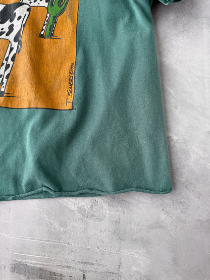 Cropped Cowhide Pun T-Shirt '92 - Large
