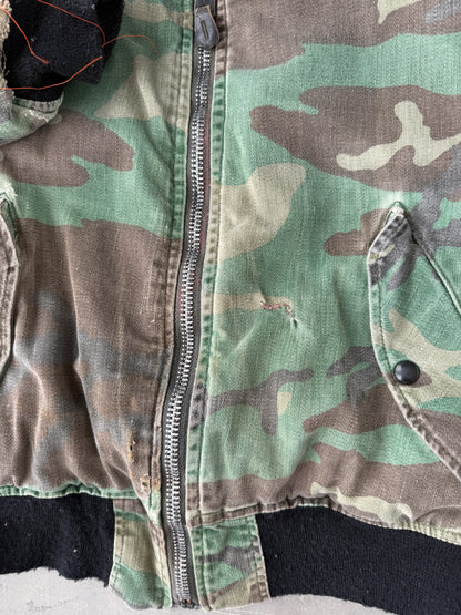 Reversible Camo Bomber Jacket 80's - Medium