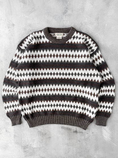 Diamond Pattern Sweater Y2K - Large