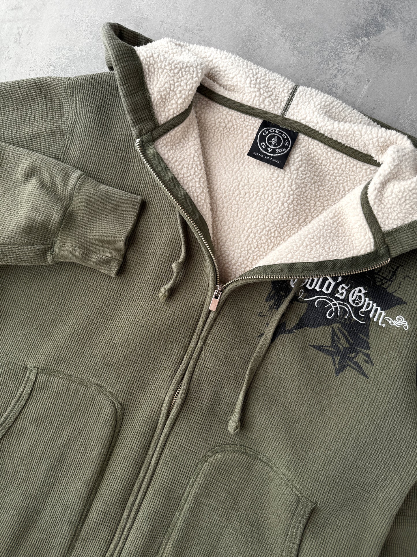 Gold's Gym Zip-Up Hoodie Y2K - Small