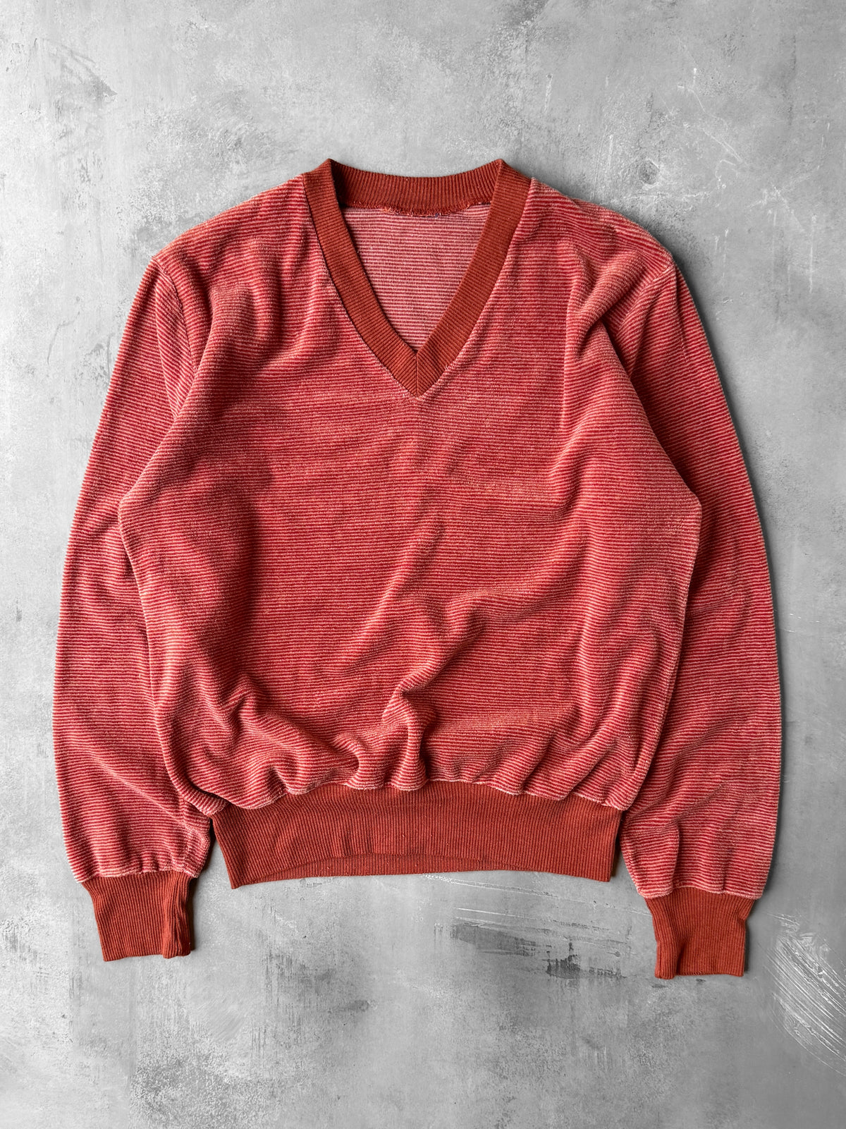 Velour Pinstriped Sweater 70's - Medium