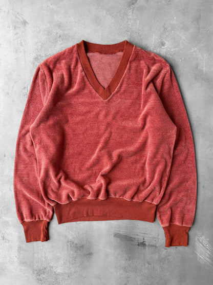 Velour Pinstriped Sweater 70's - Medium