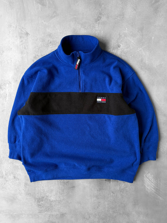 Tommy Hilfiger Blue Fleece Pullover 90's - Medium