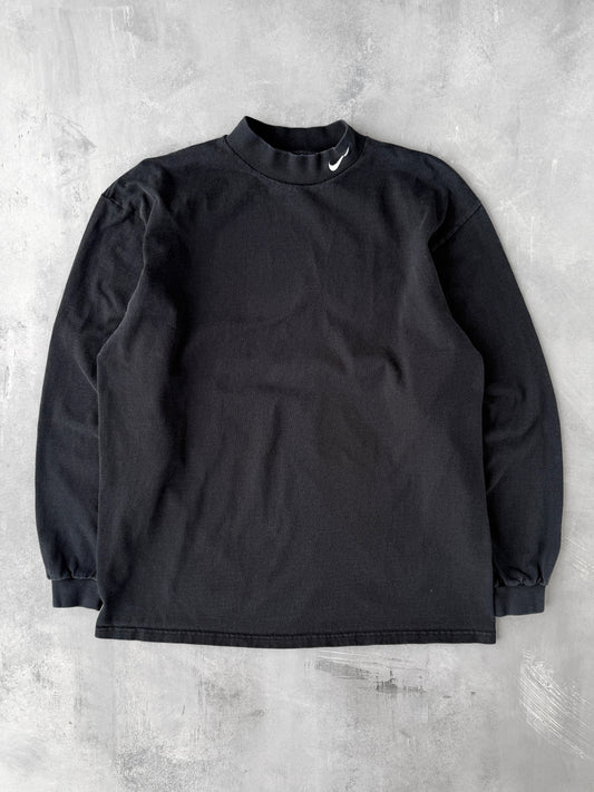 Nike Check Mockneck T-Shirt 90's - Large / XL