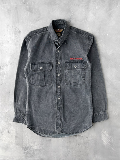 Harley-Davidson Denim Shirt Y2K - Small