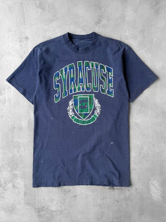 Syracuse University Tartan Graphic T-Shirt 90's - Medium