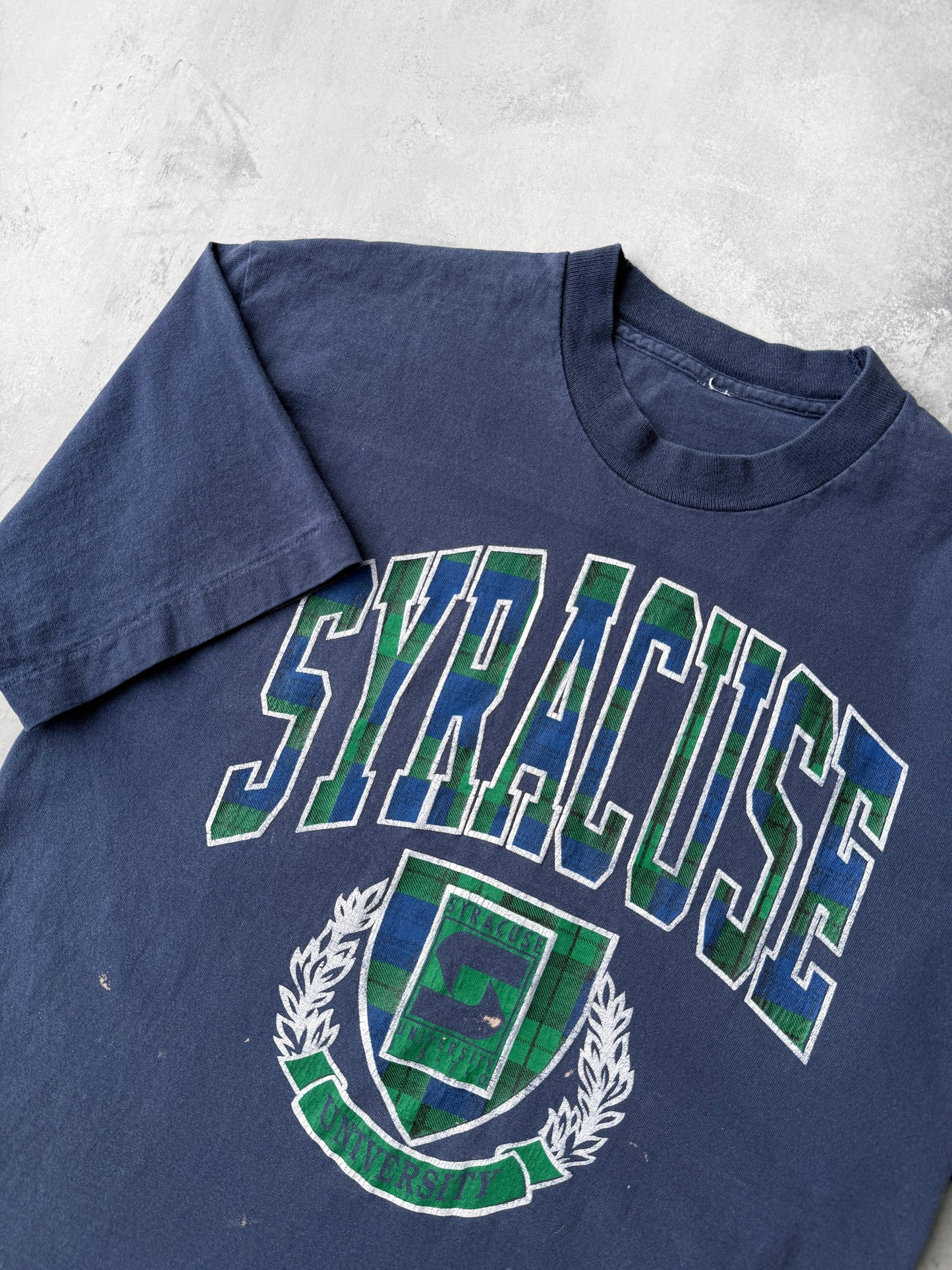 Syracuse University Tartan Graphic T-Shirt 90's - Medium