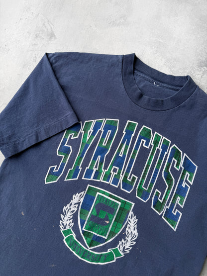 Syracuse University Tartan Graphic T-Shirt 90's - Medium