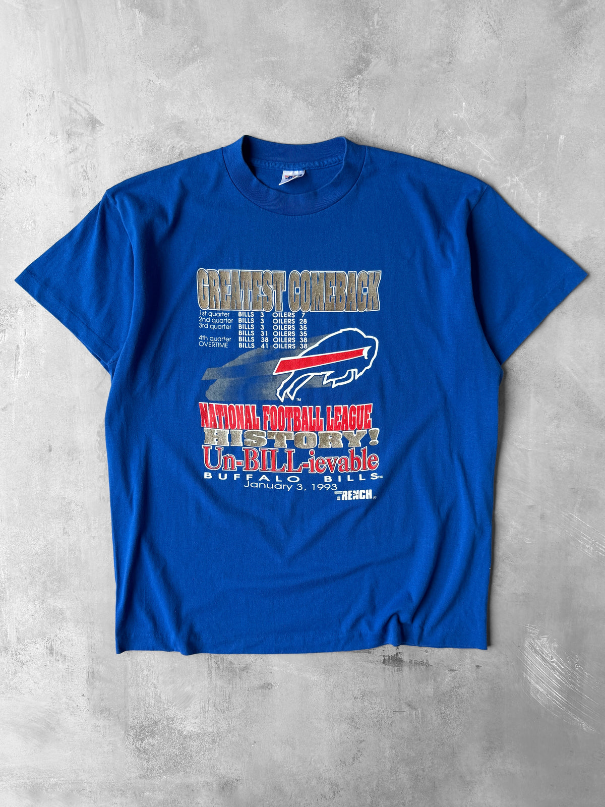 Buffalo Bills Greatest Comeback T-Shirt '93 - XL