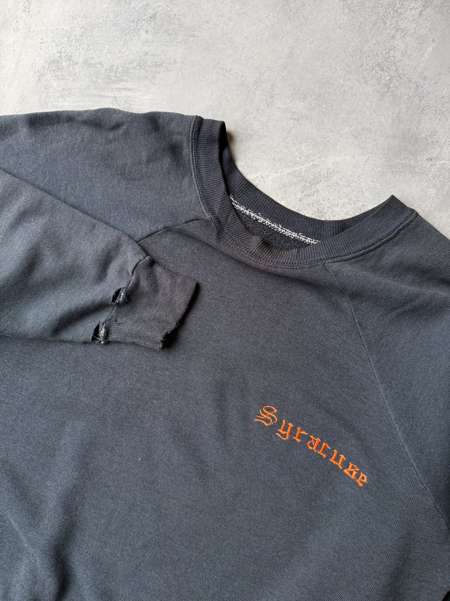 Distressed Syracuse University Sweatshirt 80's - Medium