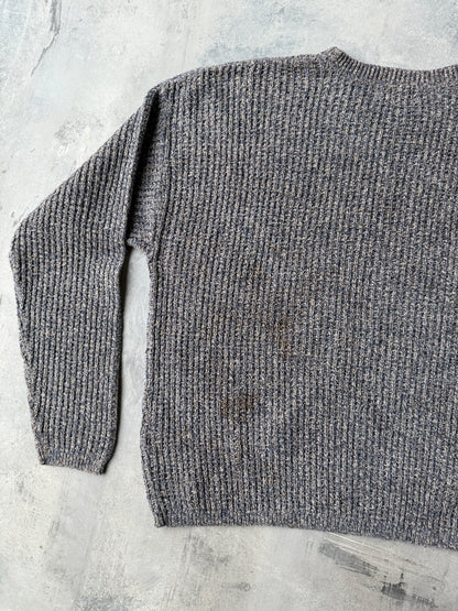 Textured Cotton Sweater 90's - Large