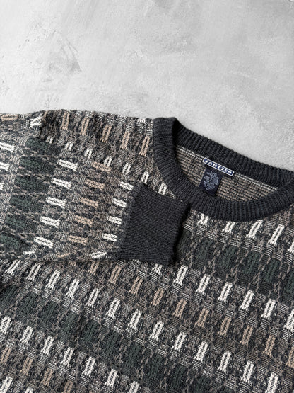 Neutral Patterned Sweater 90's - Large