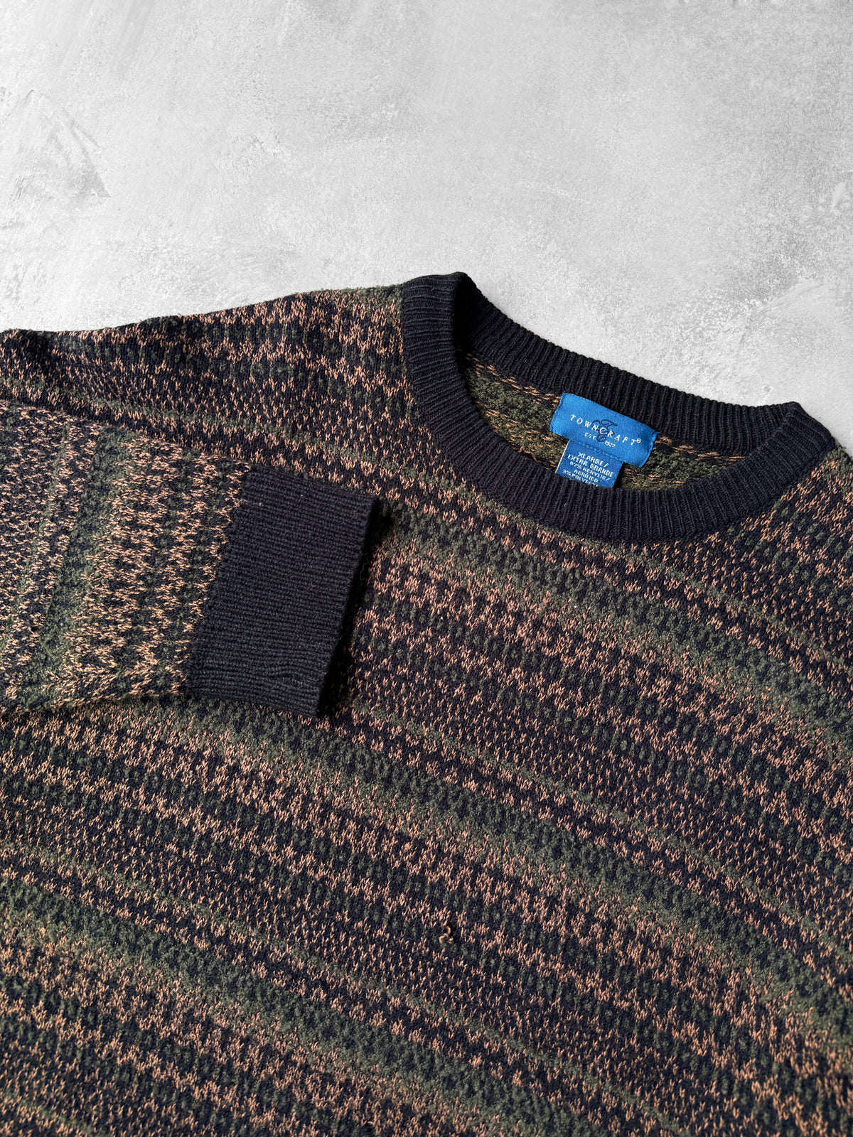 Patterned Stripes Sweater 90's - XL
